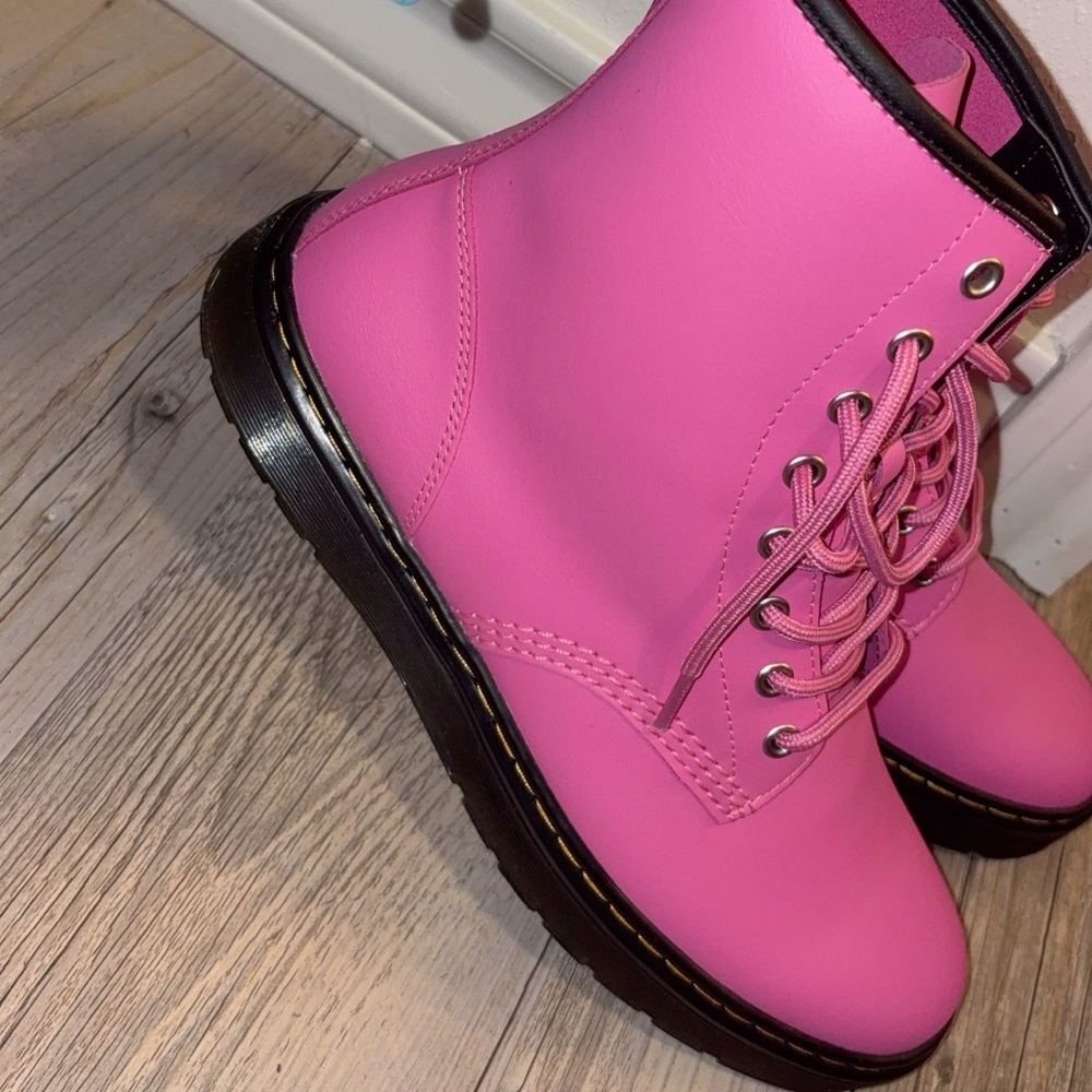 Dr. Martens Pink Combat Boots NWOT